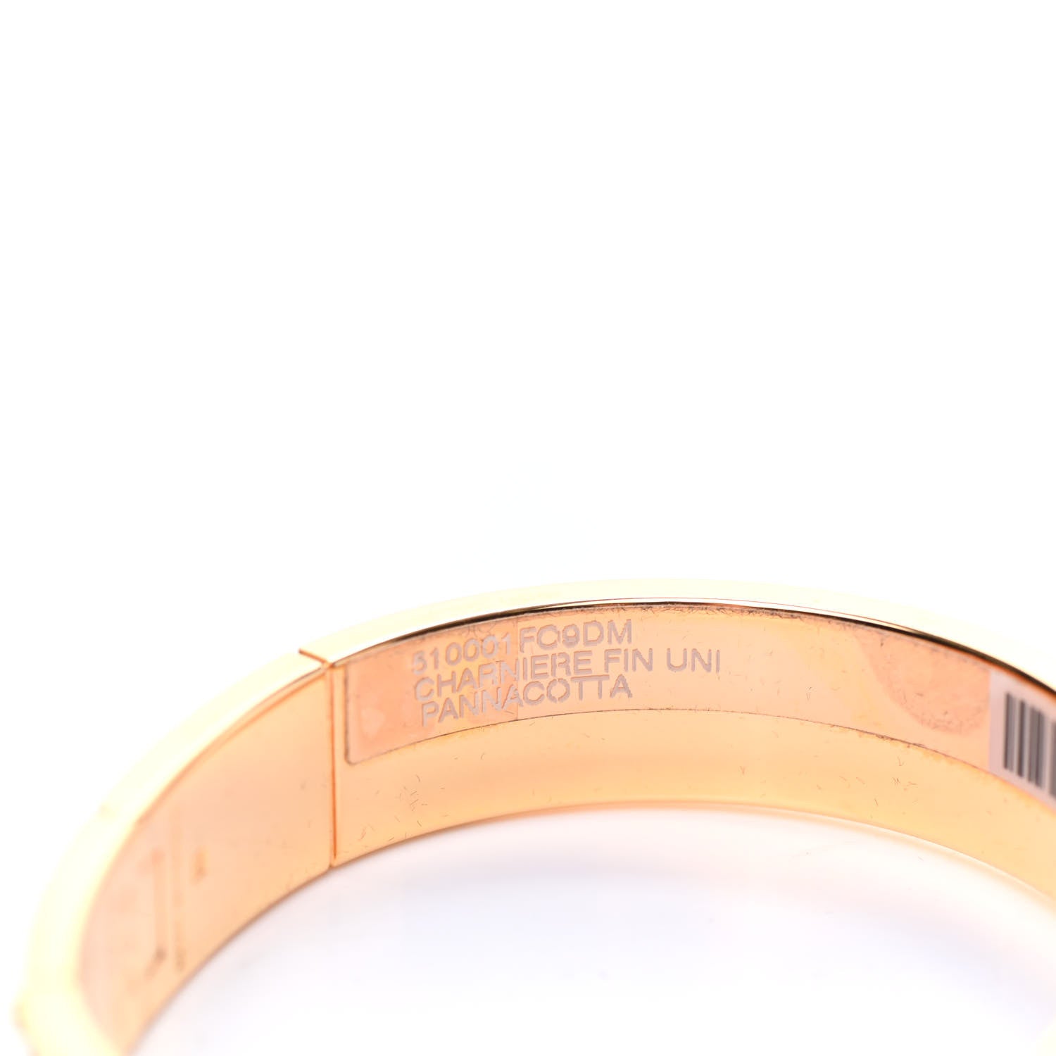 Hermes Enamel Charniere Uni Narrow Hinged Bracelet M Pannacotta 5 of 6