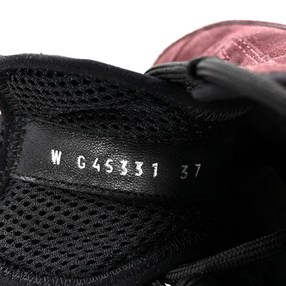 Chanel Suede Calfskin Nylon Grosgrain CC Sneakers 37 Dark Purple 10 of 11
