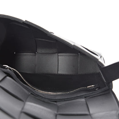 Bottega Veneta Lambskin Maxi Intrecciato Cassette Crossbody Bag Black 4 of 9
