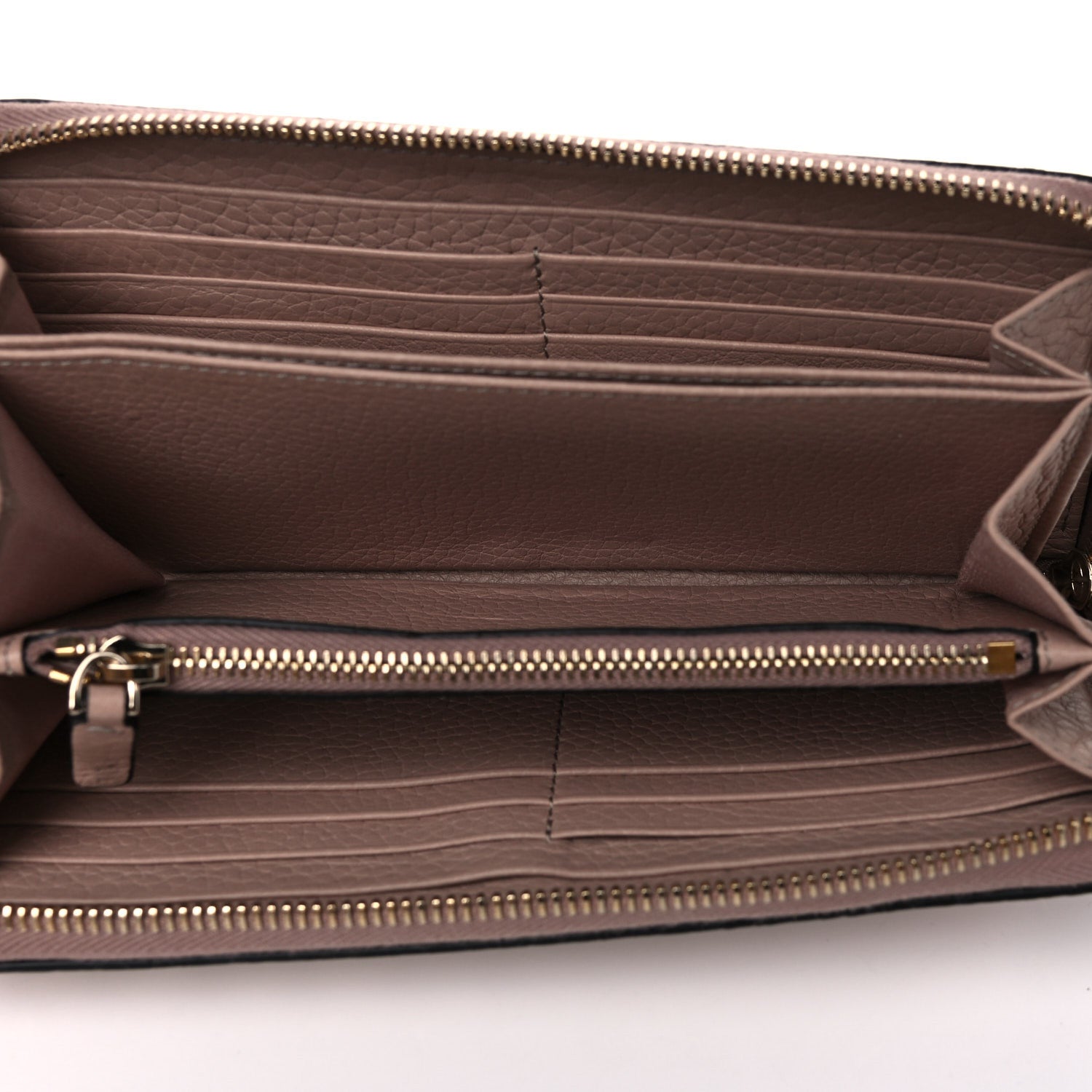Valentino Garavani Pebbled Calfskin Rockstud Zip Around Wallet Poudre 5 of 7