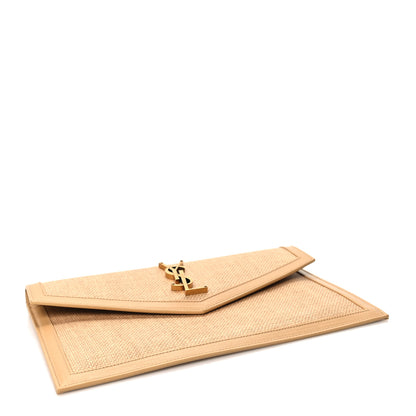 Saint Laurent Micro Raffia Uptown Pouch Natural Hay Blush 4 of 6