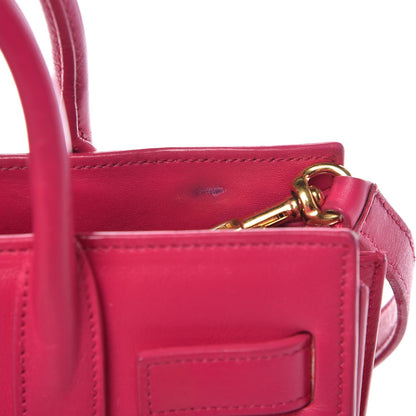 Saint Laurent Calfskin Nano Sac De Jour Lipstick Fuchsia 10 of 15