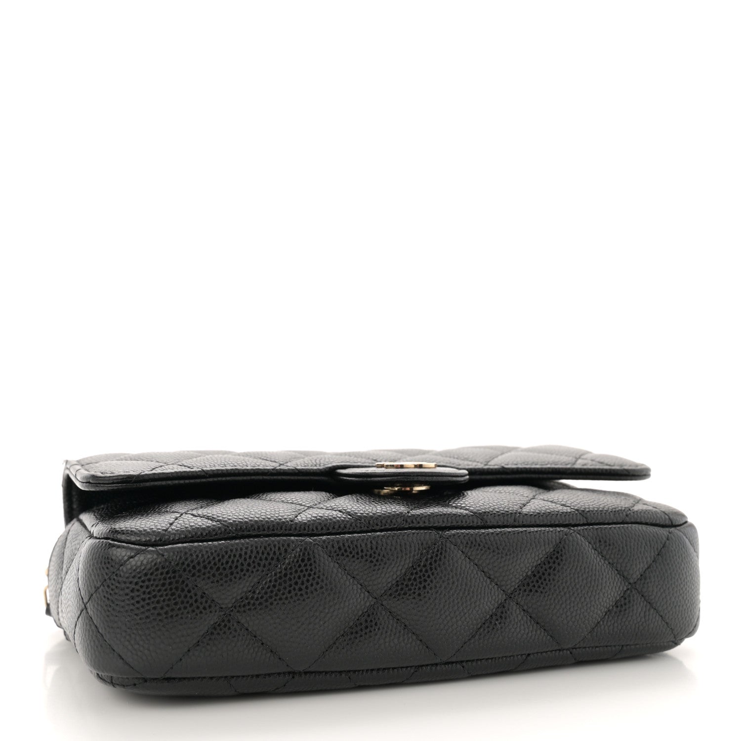 Chanel Caviar Quilted Flap Phone Holder With Chain Black 4 of 14