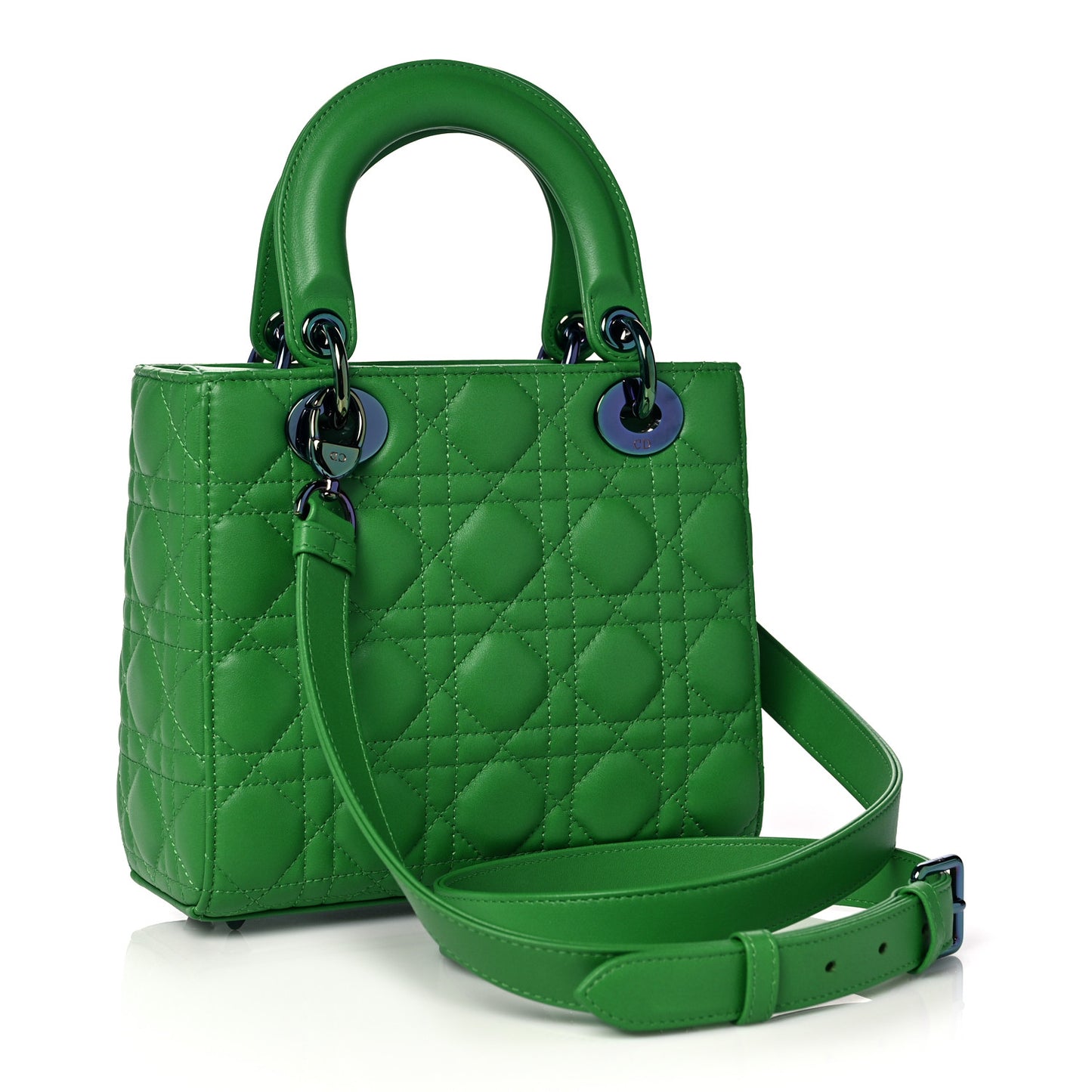 Lambskin Cannage Small Lady Dior Bright Green