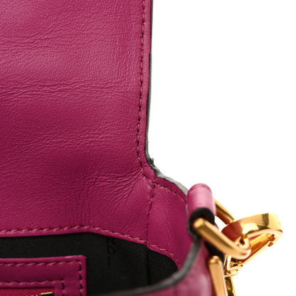 Fendi Nappa FF 1974 Embossed Baguette Ciclamino Pilar 10 of 10