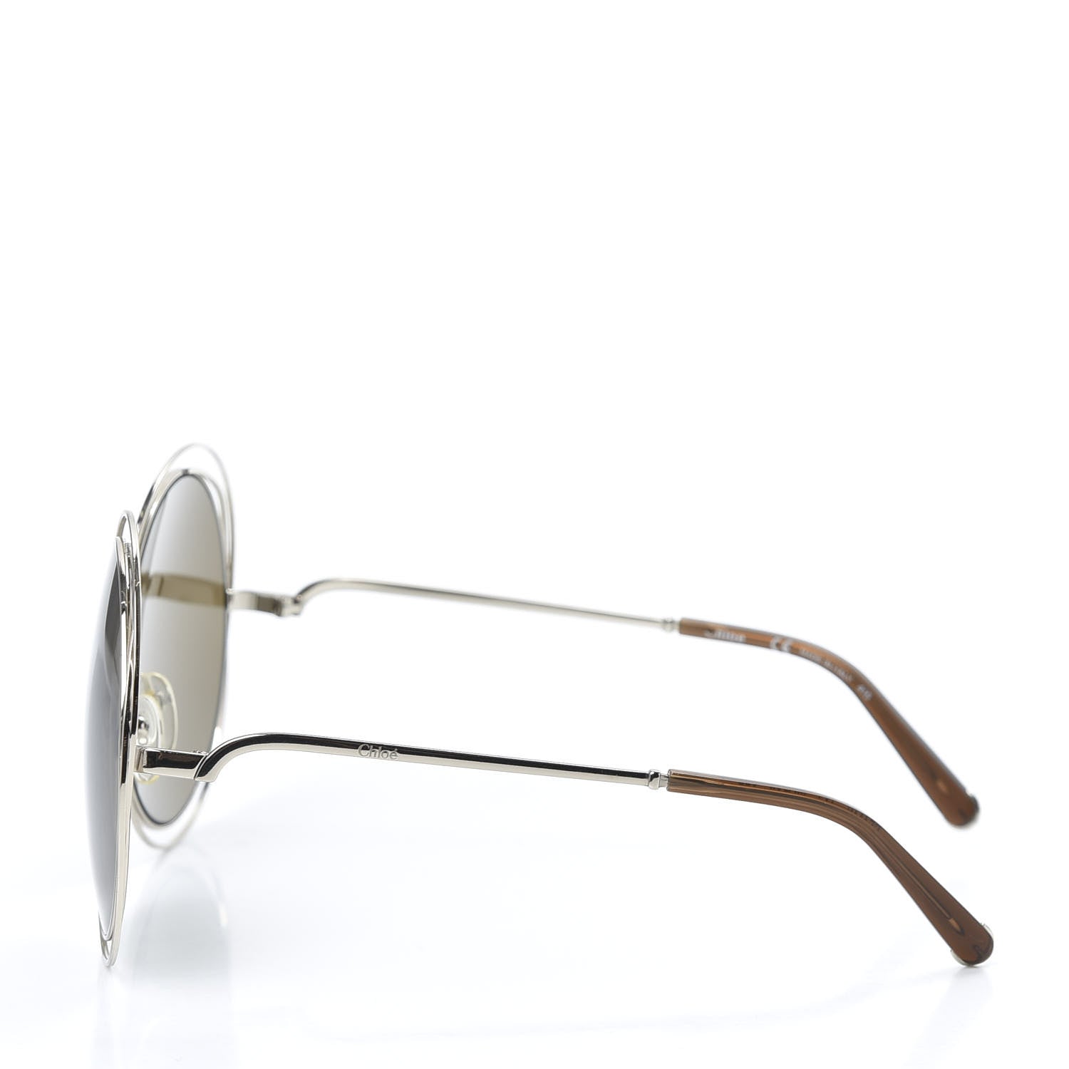 Chloe Oversize Round Carlina Oversized Round Sunglasses CE114S Silver Brown 3 of 7