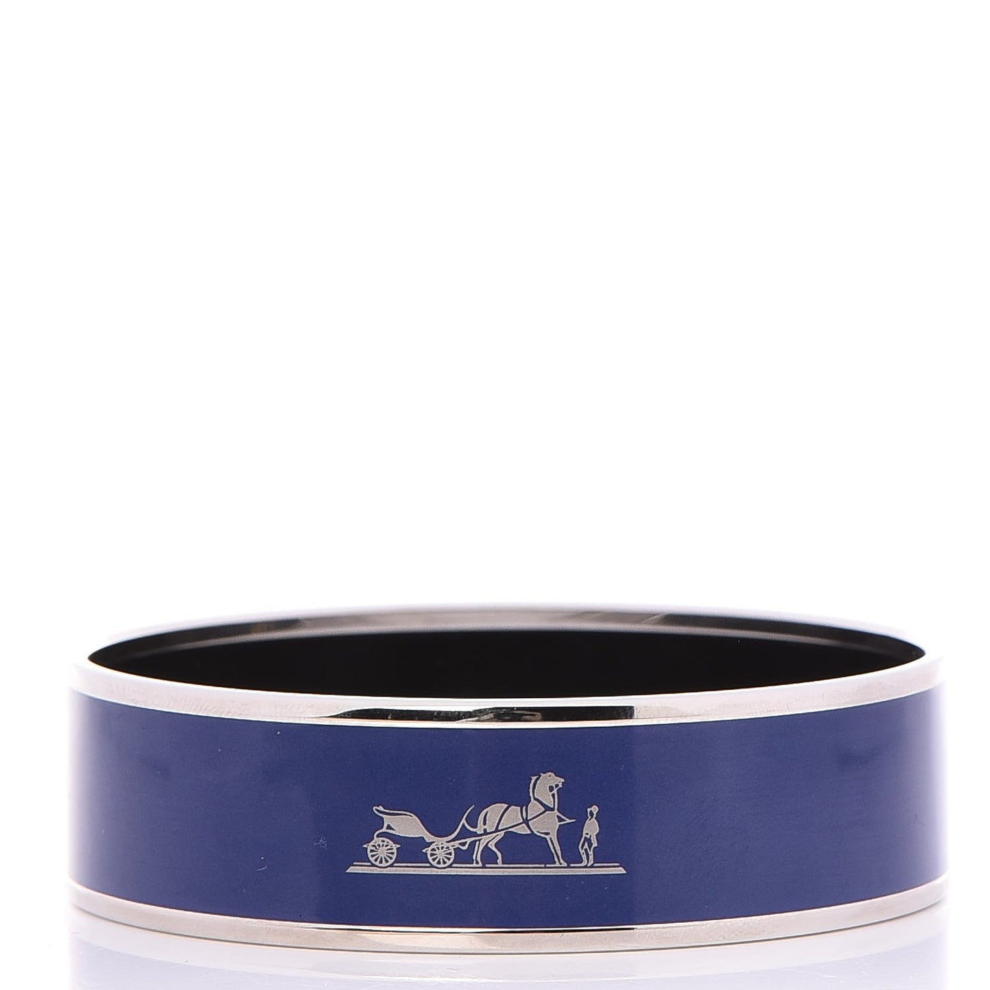 Enamel Printed Wide Caleche Bracelet 62 Bleu