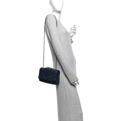 Chanel Caviar Quilted Small CC Filigree Flap Navy Black 2 of 10