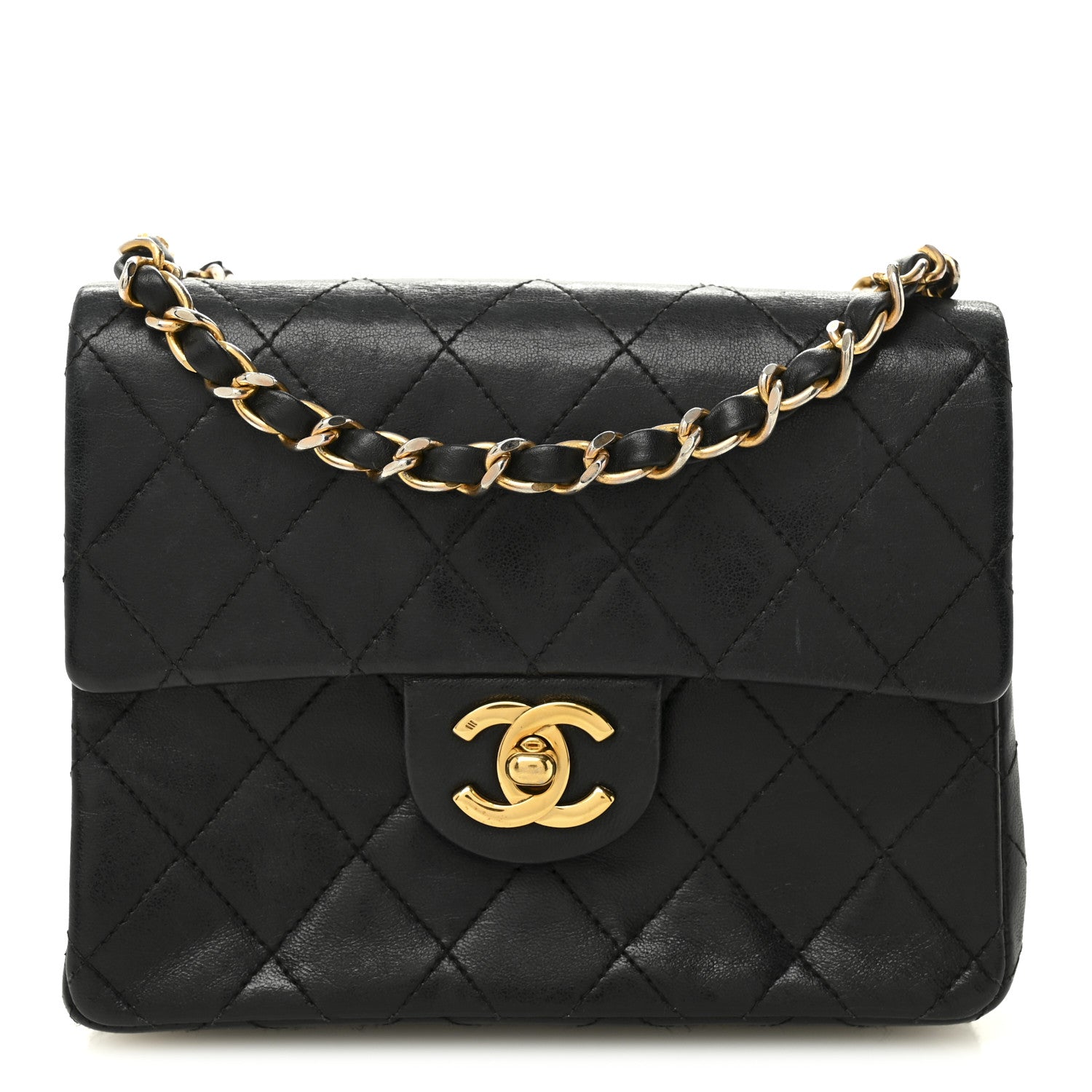Chanel Lambskin Quilted Mini Square Flap Bag Black 1 of 15