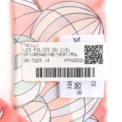 Hermes Silk Les Folies Du Ciel Twilly Grenadine Vert Multicolor 4 of 4