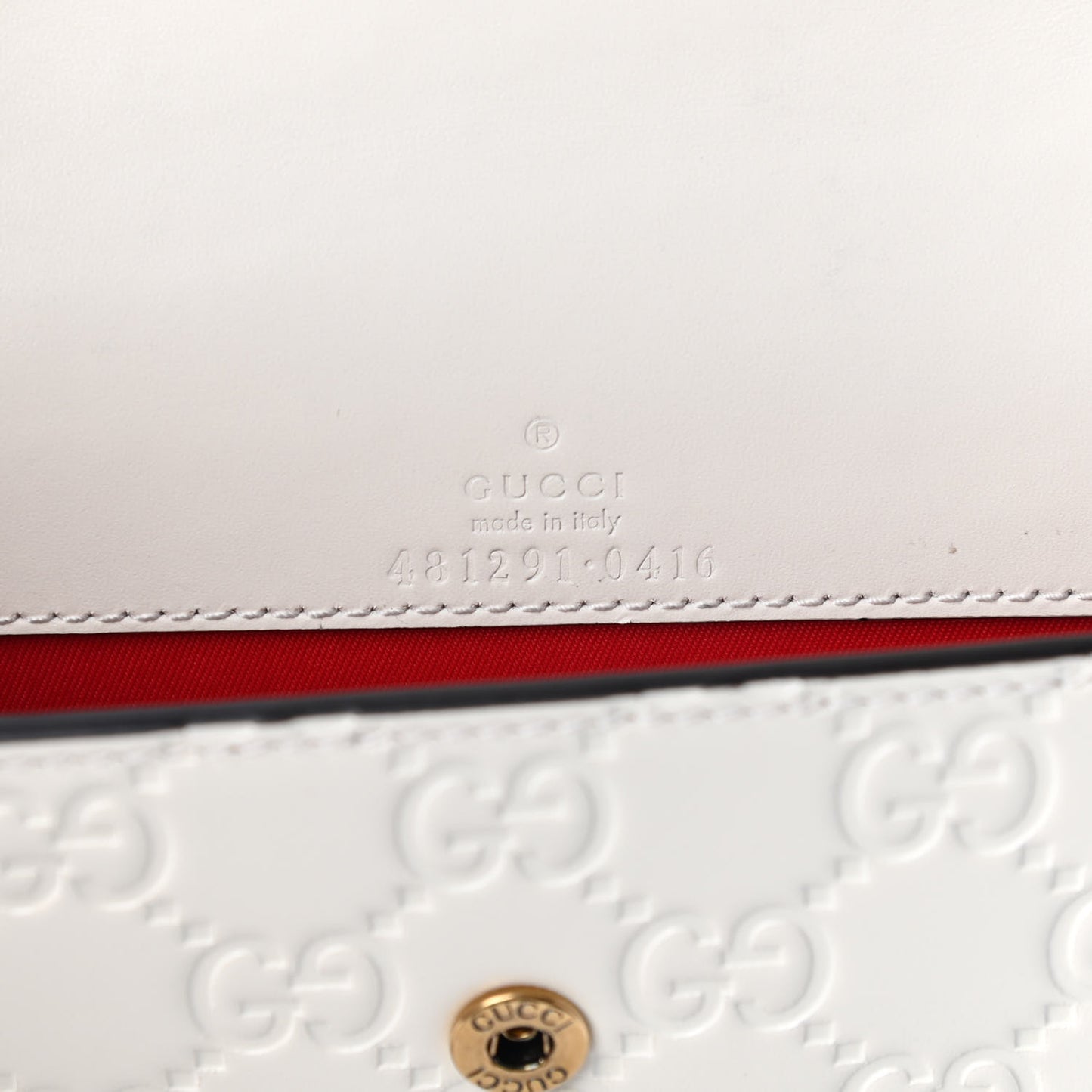 Guccissima Mini Cherry Chain Bag White
