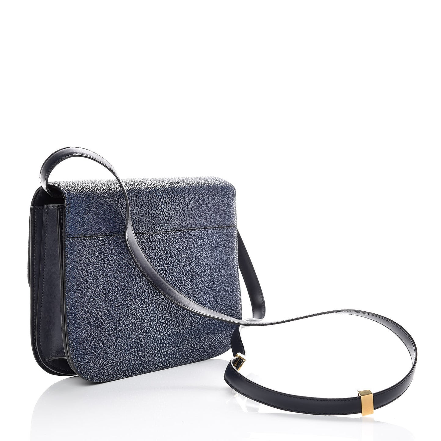 Stingray Medium Classic Box Flap Bag Navy