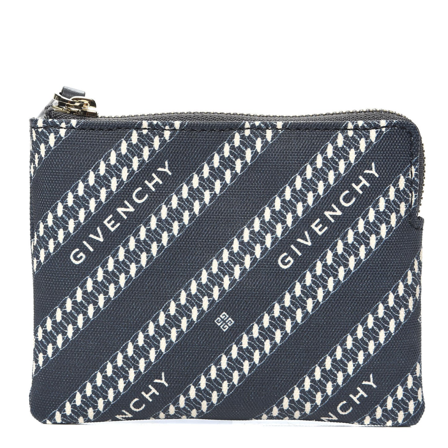 Canvas Jacquard Mini Bond Mini Zip Pouch Oil Blue