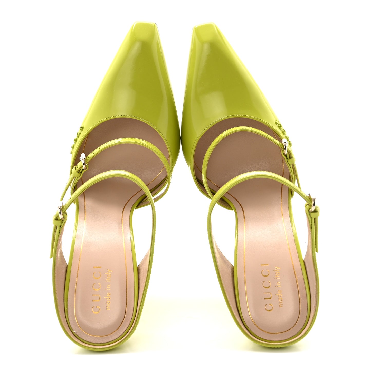 Regent Calfskin Lucite Wedge 110 Mules 38 Firefly