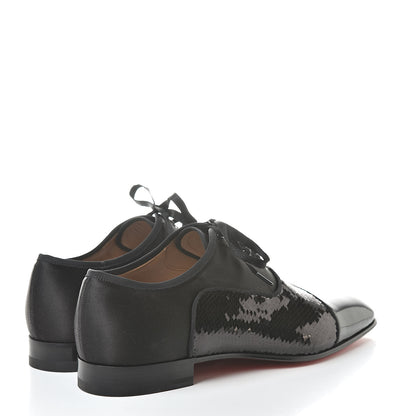 Christian Louboutin Patent Paillettes Greggo Orlato Flat Oxfords 40.5 Black 4 of 9