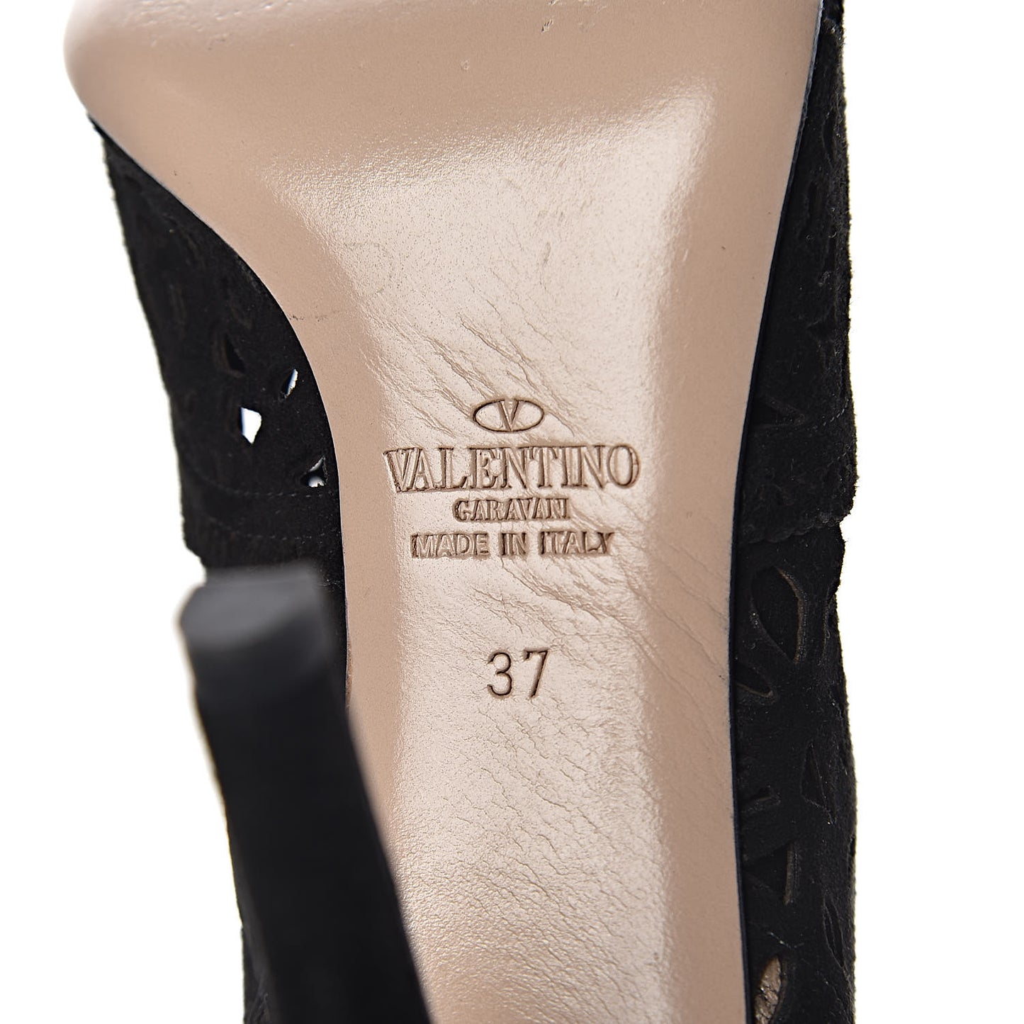 Suede Laser Cut Boots 37 Black