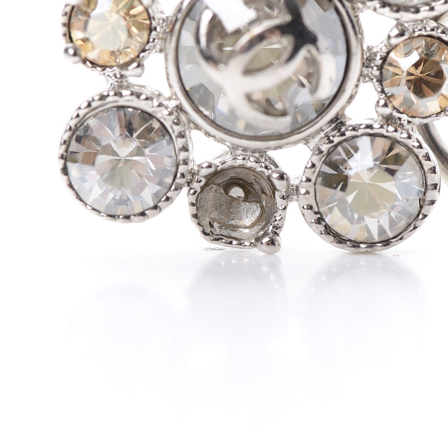 Chanel Crystal CC Dangle Earrings Silver 5 of 6