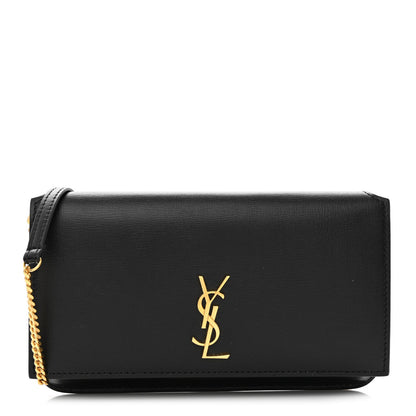 Saint Laurent Smooth Calfskin Monogram Phone Holder Crossbody Black 1 of 11