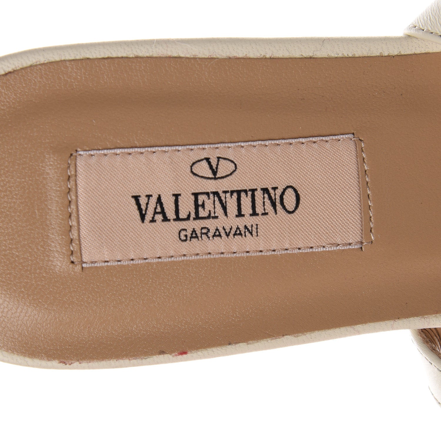 Valentino Garavani Nappa Rockstud Ankle Wrap Flat Thong Sandals 40 Ivory 7 of 9