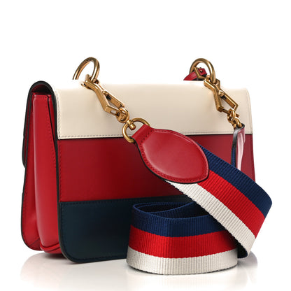 Gucci Calfskin Sylvie Web Queen Margaret Shoulder Bag Blue Agata Hibiscus Red Mystic White 3 of 10