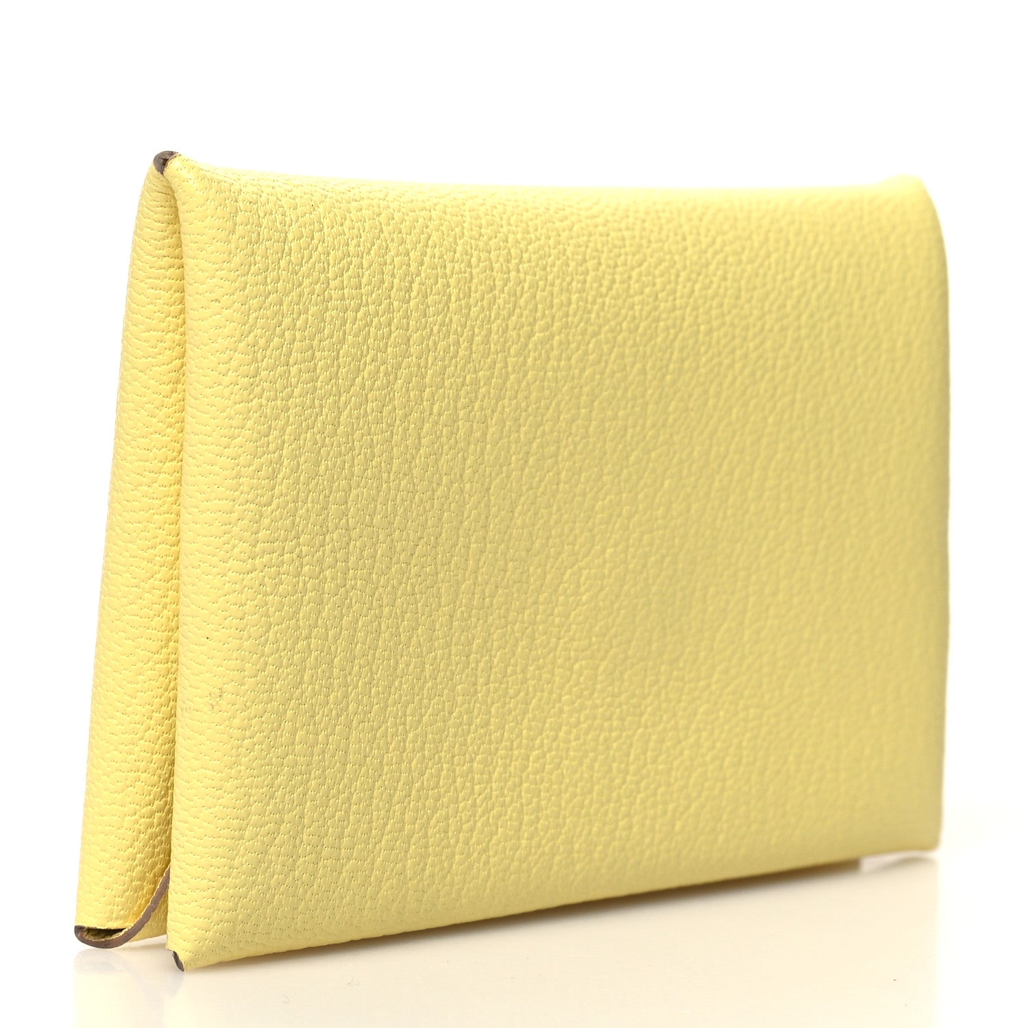 Hermes Chevre Mysore Calvi Card Case Limoncello 3 of 13