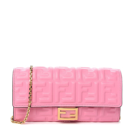 Fendi Nappa Matisse FF Embossed Continental Wallet On Chain Lollypop 1 of 11