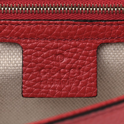 Gucci Pebbled Calfskin Medium Soho Flap Crossbody Vibrant Red 7 of 8