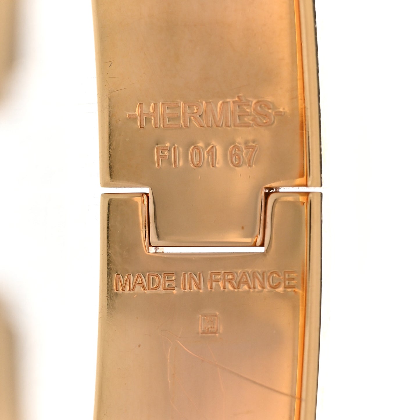 Enamel Narrow Clic Clac H Bracelet PM Beige Rose