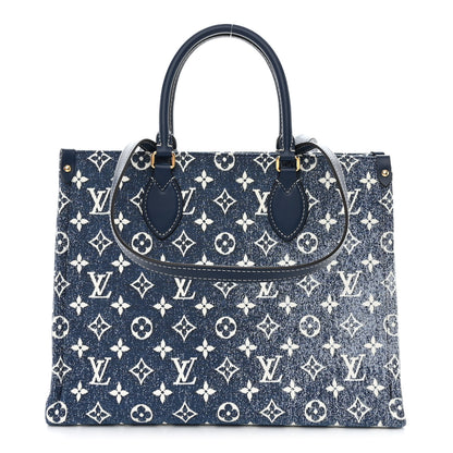 Louis Vuitton Monogram Jacquard Denim Onthego MM Bleu 1 of 10