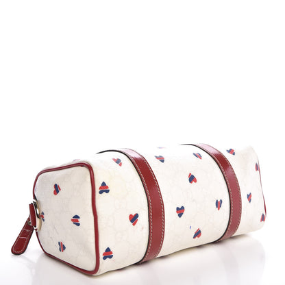 Gucci GG Plus Monogram Hearts Small Joy Boston White Red 4 of 7