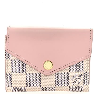 Louis Vuitton Damier Azur Zoe Wallet Rose Ballerine 1 of 6
