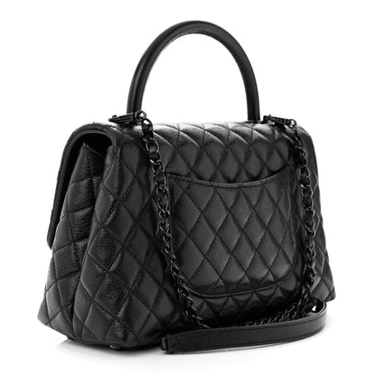 Chanel Caviar Quilted Small Coco Handle Flap So Black 3 of 11