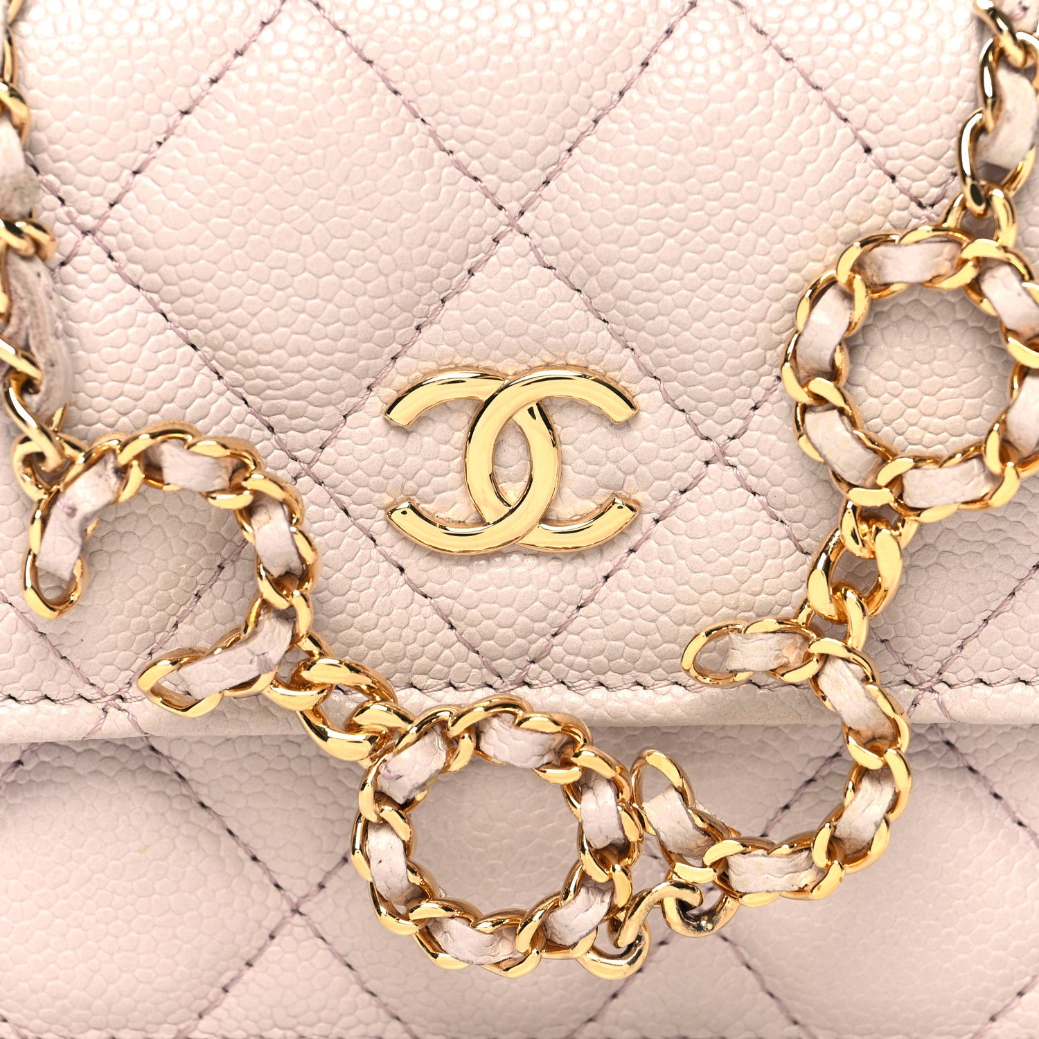 Chanel Caviar Quilted Miss Coco Clutch With Chain Light Purple 9 of 12