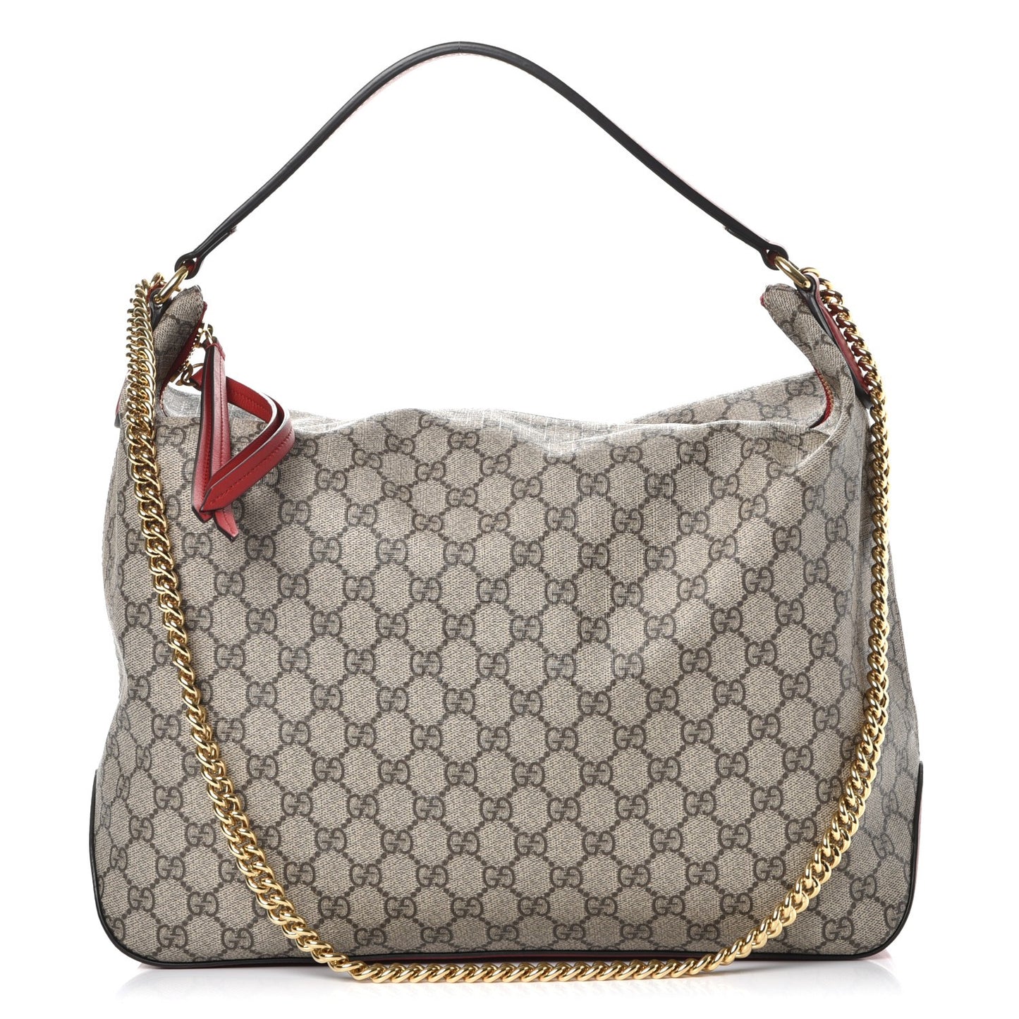 GG Supreme Monogram Large Linea A Hobo Red