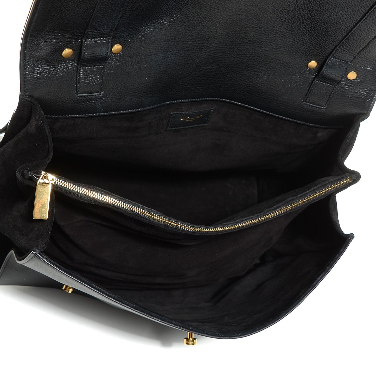 Calfskin Suede Large Muse Two Black