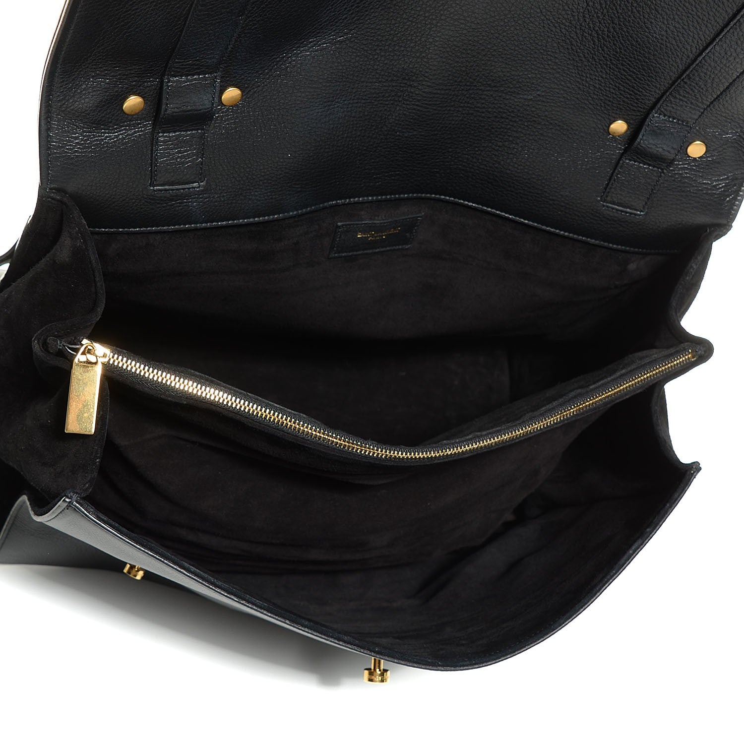 Saint Laurent Calfskin Suede Large Muse Two Black 6 of 9