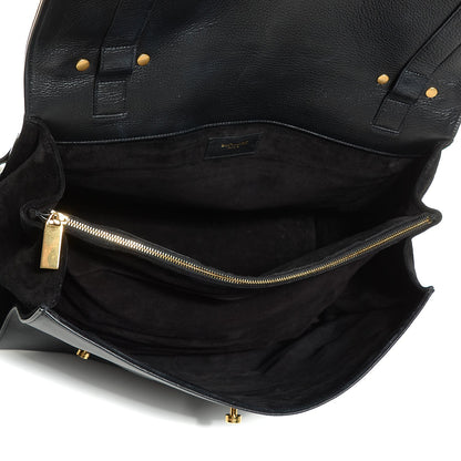 Saint Laurent Calfskin Suede Large Muse Two Black 6 of 9