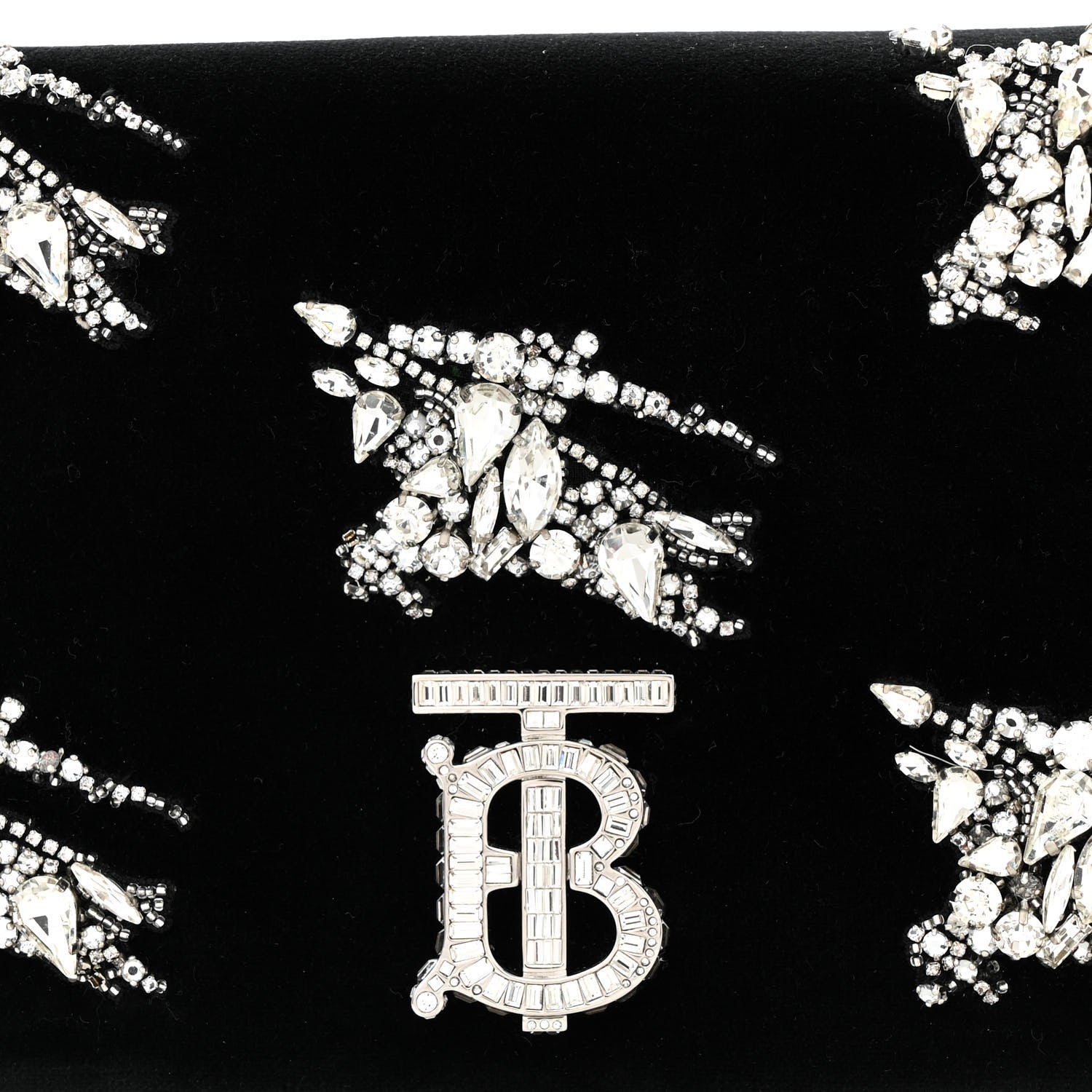Burberry Velvet Crystal Small Lola Bag Black 8 of 11