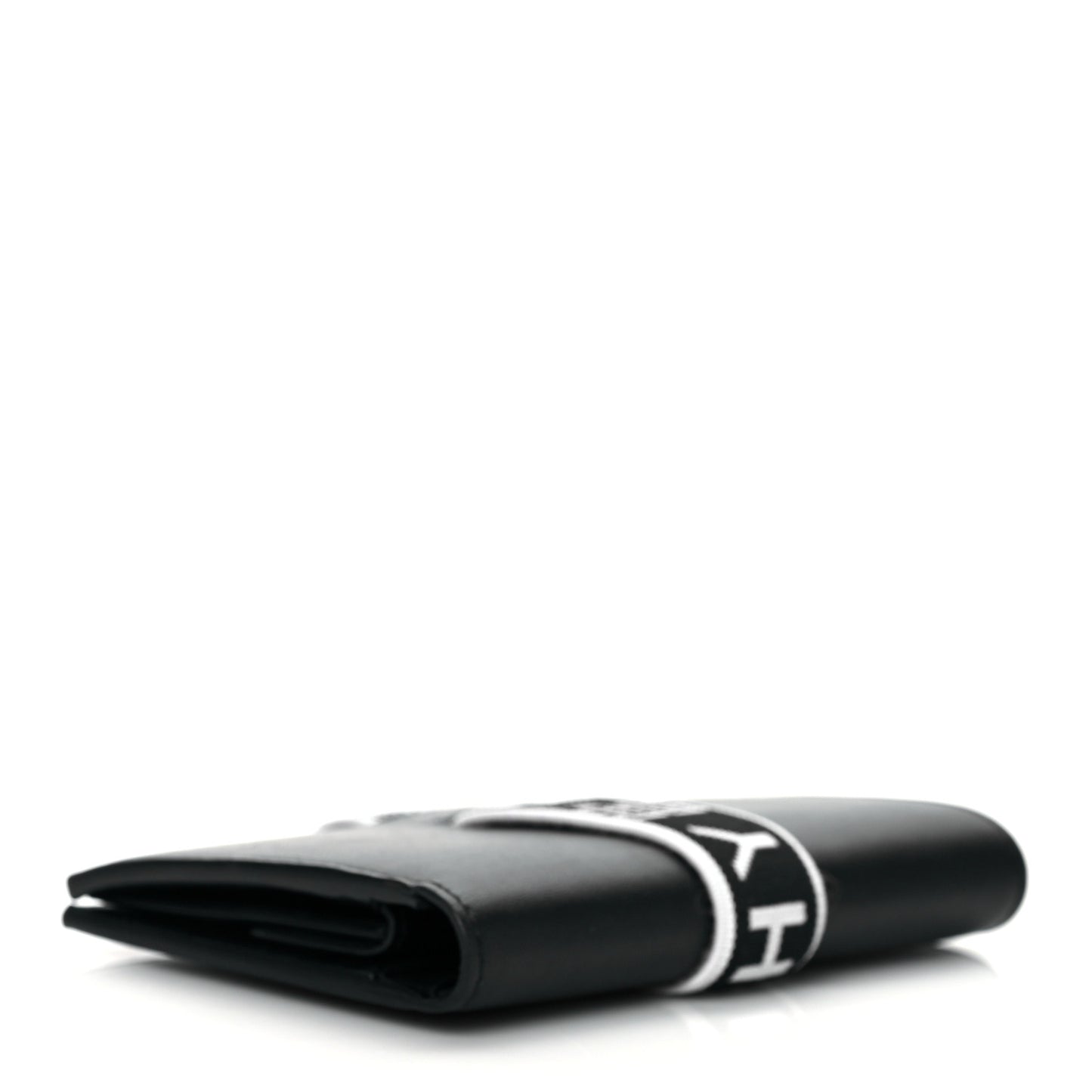 Calfskin Elastic Panel Card Case Black