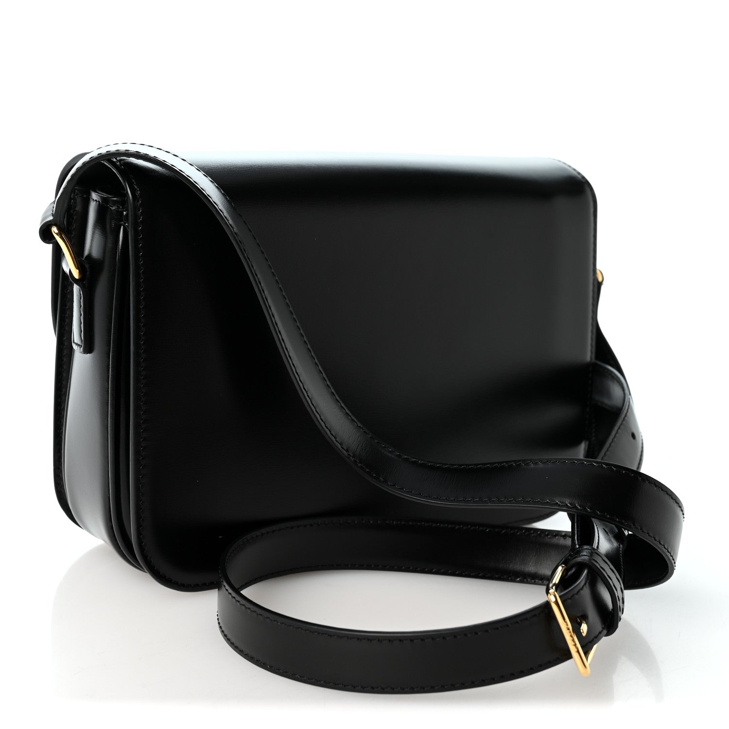 Celine Shiny Calfskin Medium Triomphe Black 2 of 9