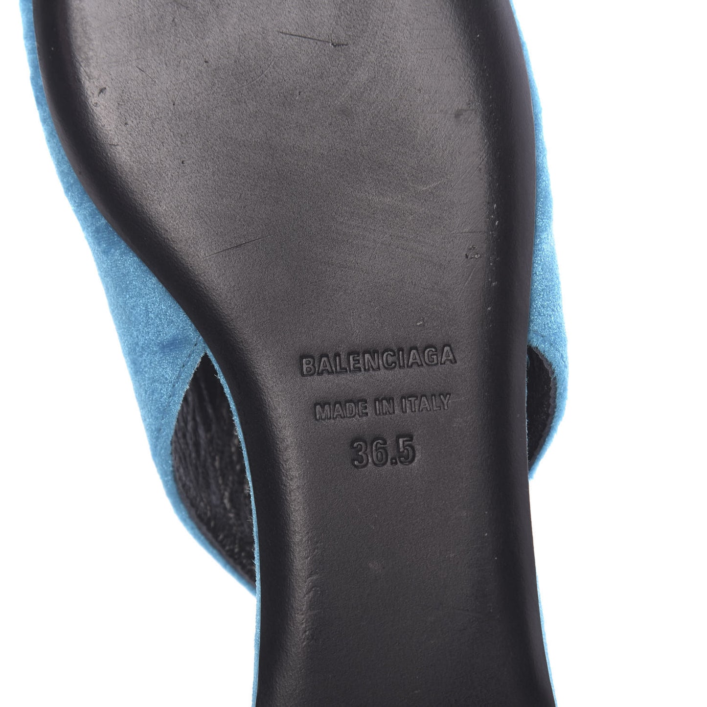 Crushed Velvet BB Knife Pointy Toe Slingback Flats 36.5 Turquoise