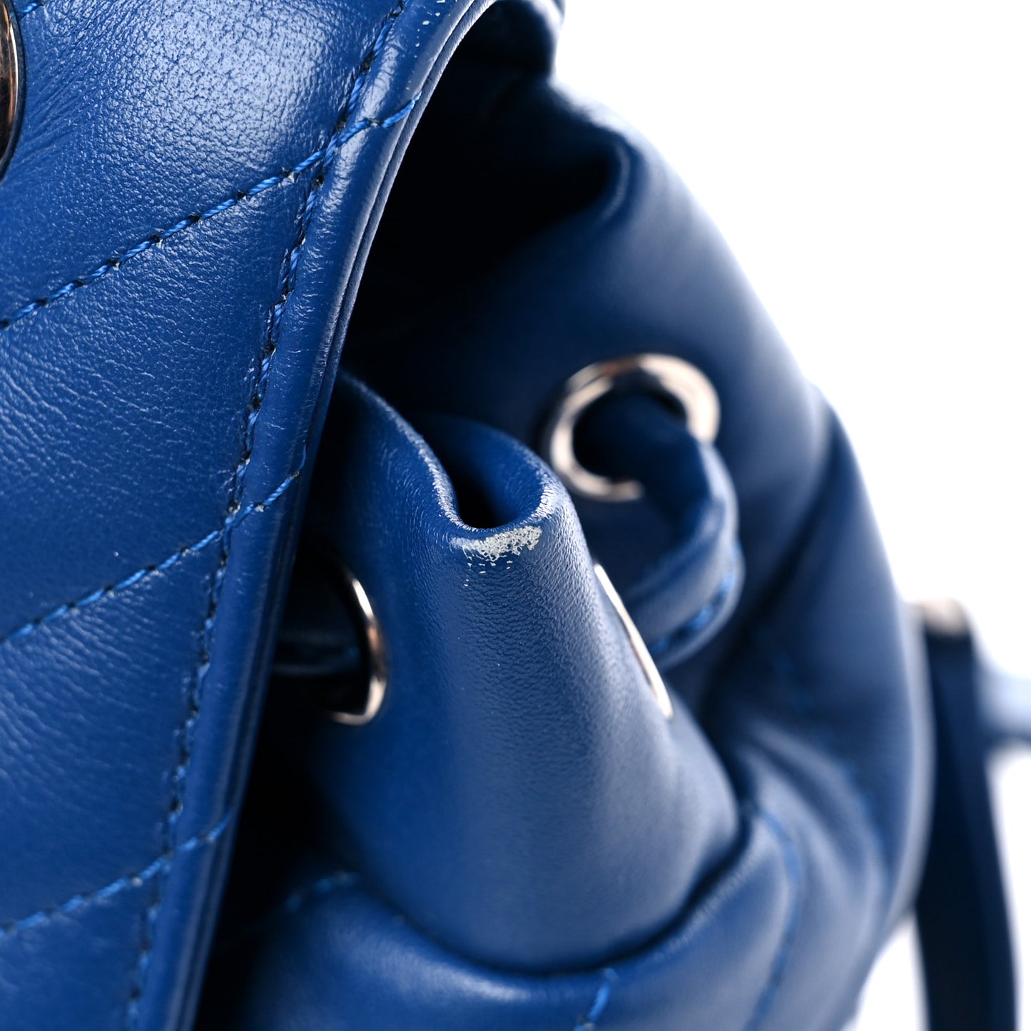 Lambskin Chevron Quilted Small Urban Spirit Backpack Blue