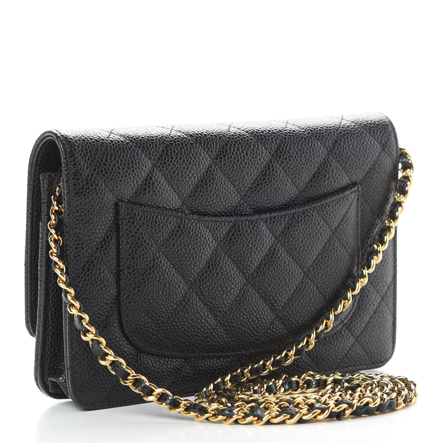 Caviar Quilted Wallet On Chain WOC Black