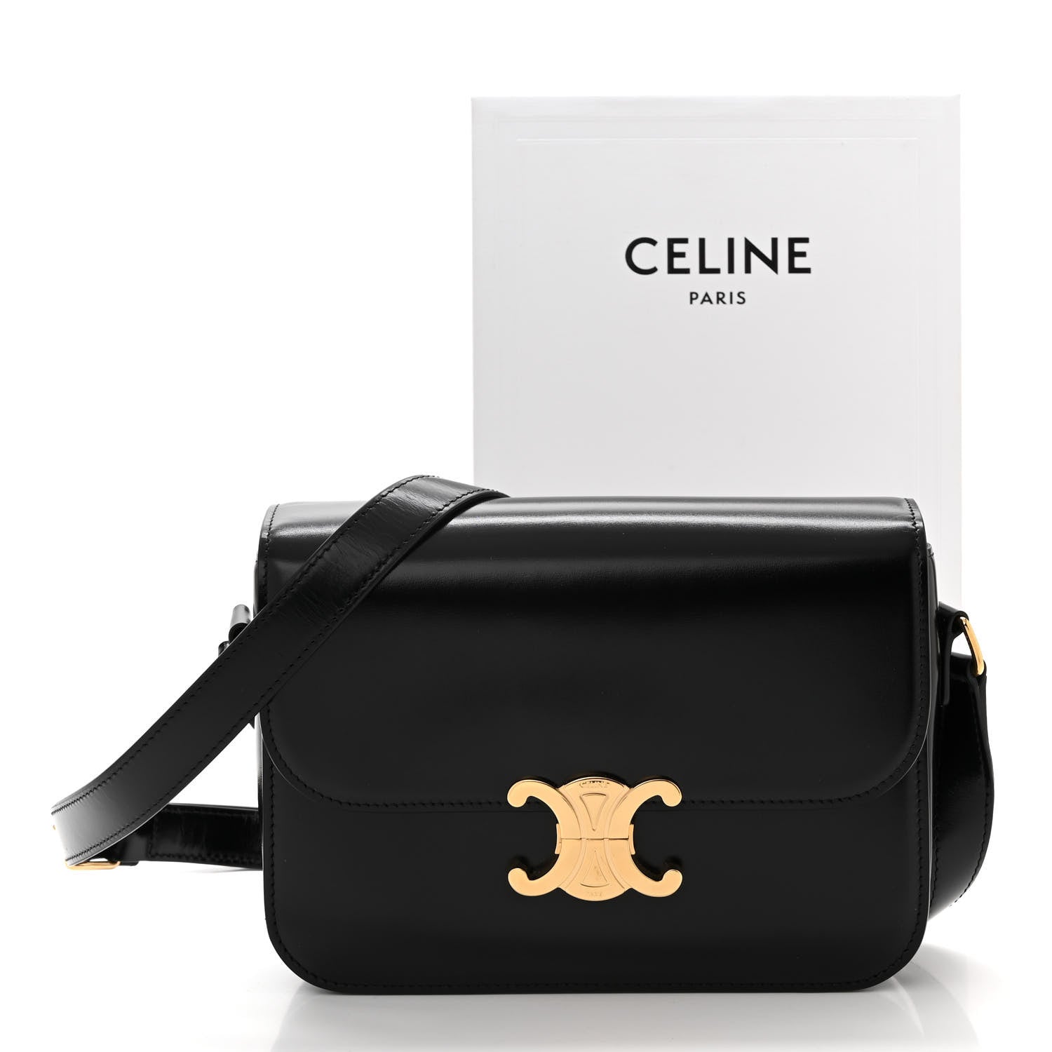 Celine Shiny Calfskin Medium Triomphe Black 11 of 11
