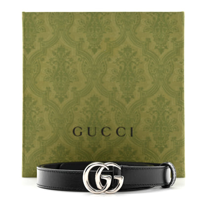 Gucci Plutone Calfskin Palladium Double G 20mm Belt 85 34 Black 6 of 6