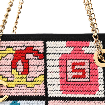 Chanel Needlepoint Precious Symbols Shoulder Bag Black 8 of 11