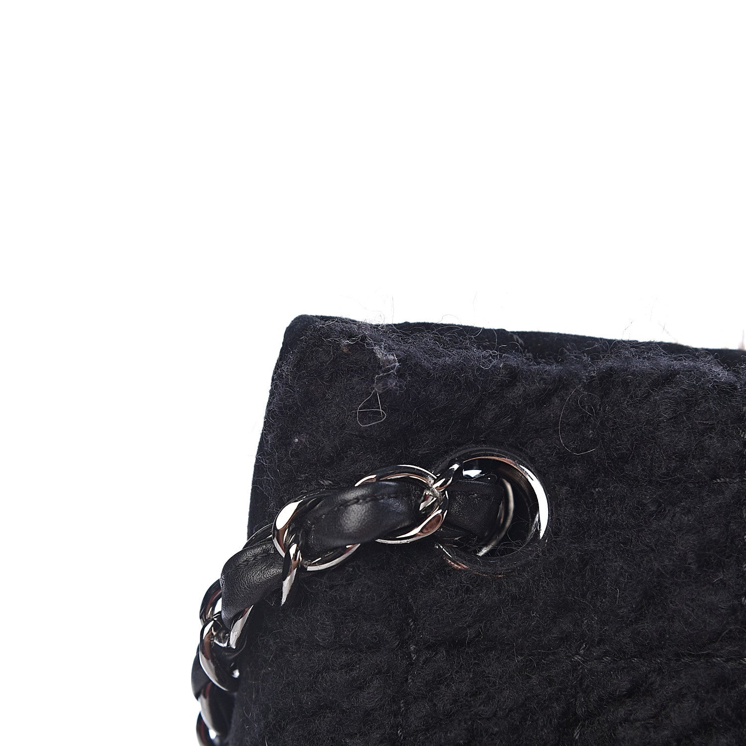 Chanel Tweed Lambskin Fantasy Fur Karl's Cabas Tote Black 11 of 15