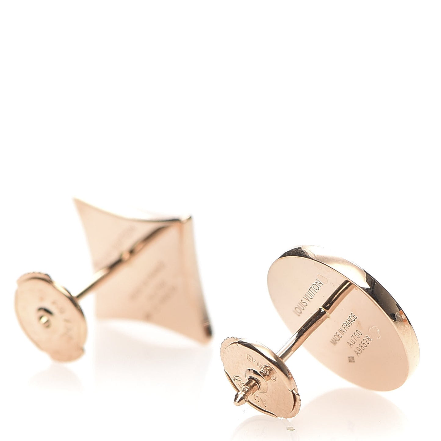 18K Pink Gold Mother of Pearl Color Blossom Star & Sun Stud Earrings