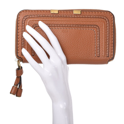 Chloe Grained Calfskin Marcie Long Zip Around Wallet Tan 2 of 10