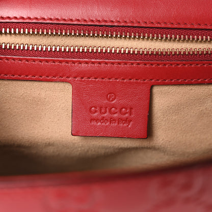 Gucci Guccissima Medium Padlock Shoulder Bag Hibiscus Red 6 of 10
